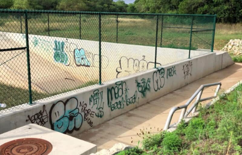 public area defaced by graffiti