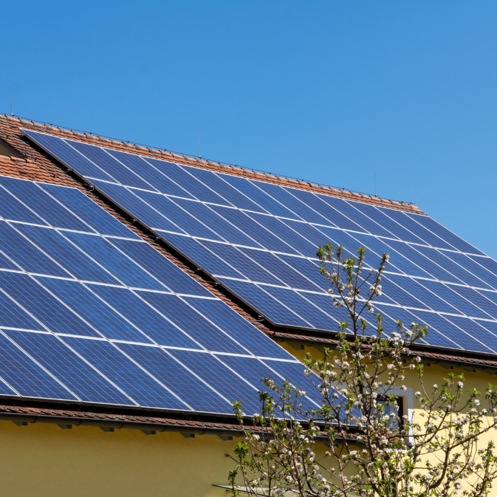 roof with solar panels on it